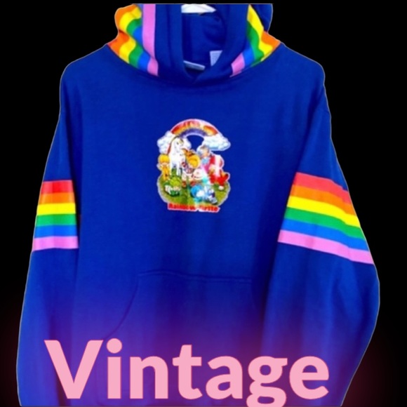 Rainbow Bright Tops Vintage Rainbow Brite Blue Hoodie Excellent